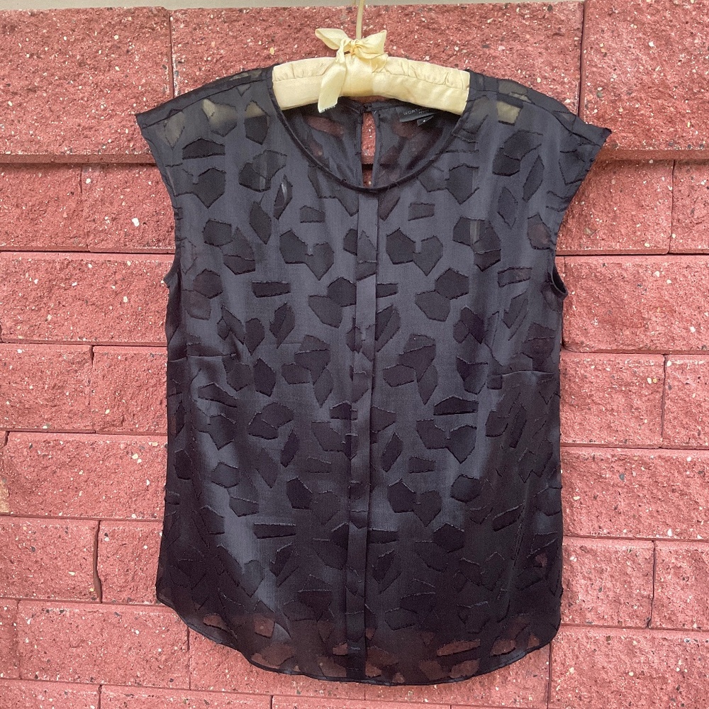Worthington Sheer Black Blouse